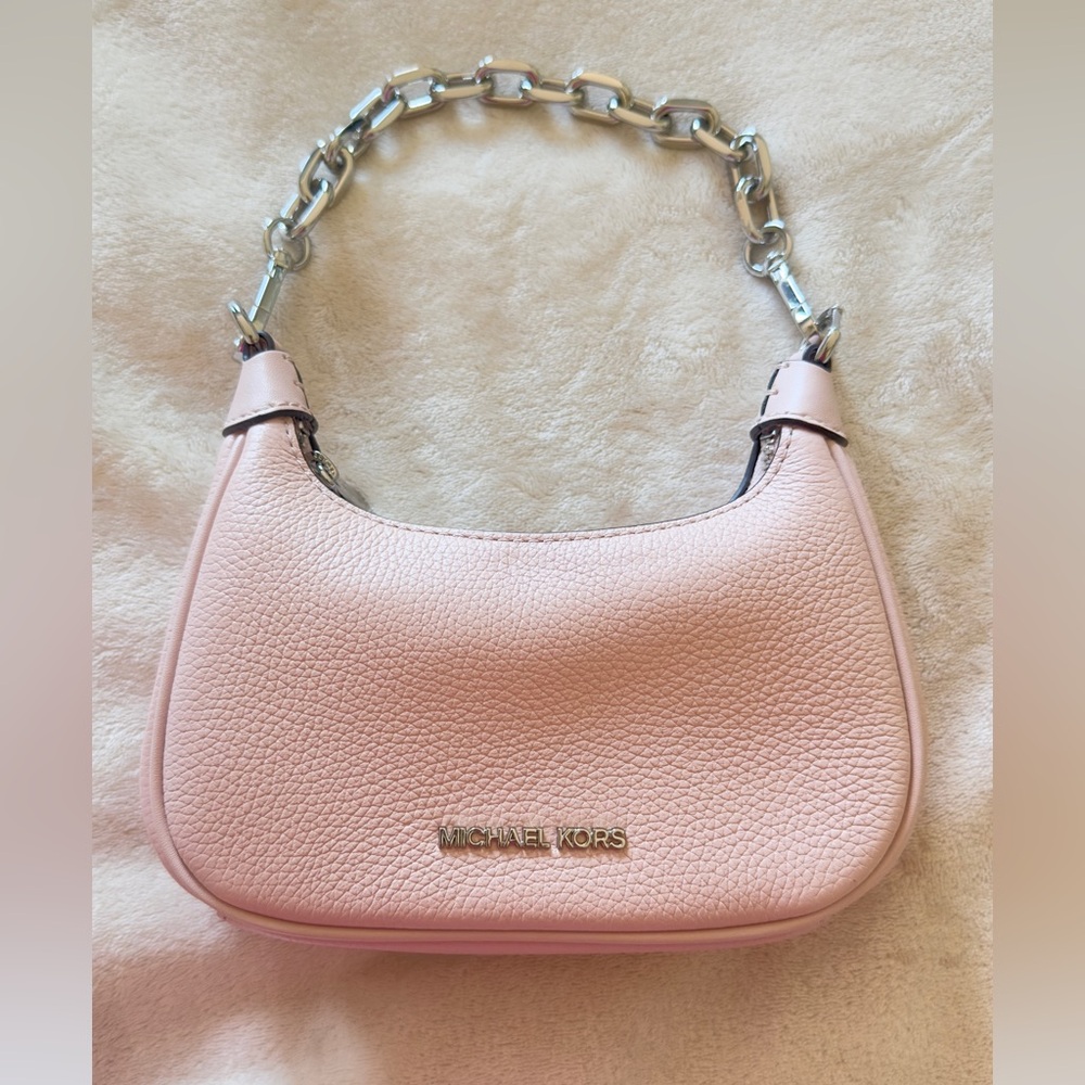 MICHAEL KORS Mini Zip Pouchette Powder Blush NWT